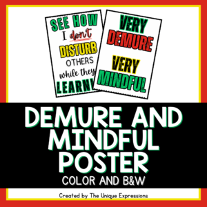 Very Demure, Very Mindful Classroom Poster